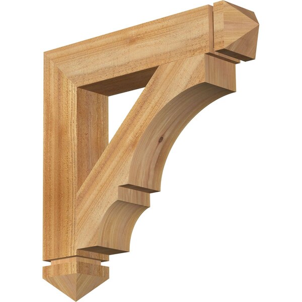 Ekena Millwork Balboa Arts & Crafts Rough Sawn Bracket, Western Red Cedar, 4"W x 22"D x 22"H BKT04X22X22BOA03RWR - main